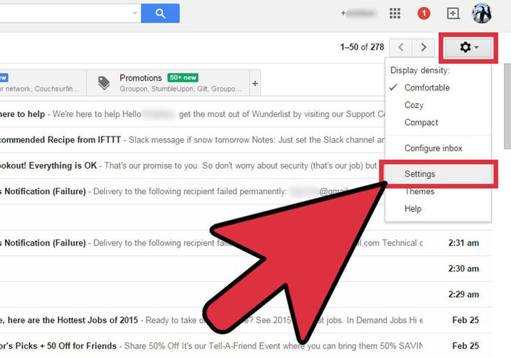 Bước 3 bật thông báo Gmail trên màn hình máy tính
