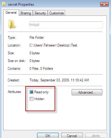 ẩn và hiện file ẩn trên Windows 7