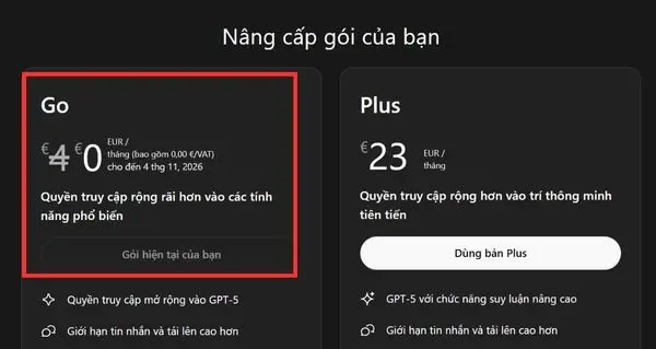 Hướng dẫn cách nhận 1 năm ChatGPT Go miễn phí 12 Hướng dẫn cách nhận 1 năm ChatGPT Go miễn phí
